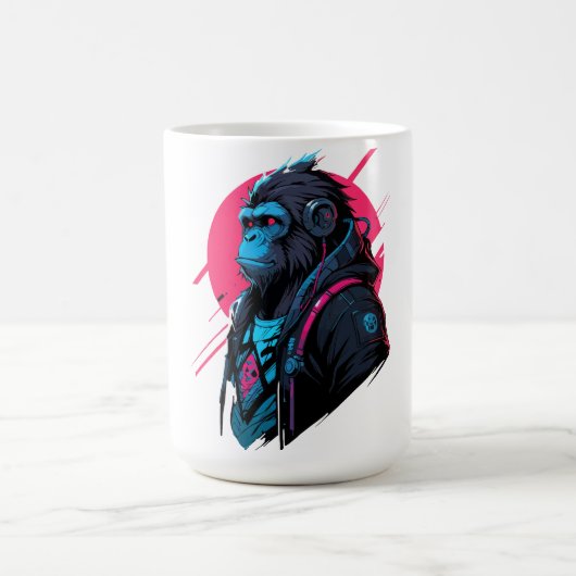 Monkey Cyberpunk Kaffeetasse (Mittel)