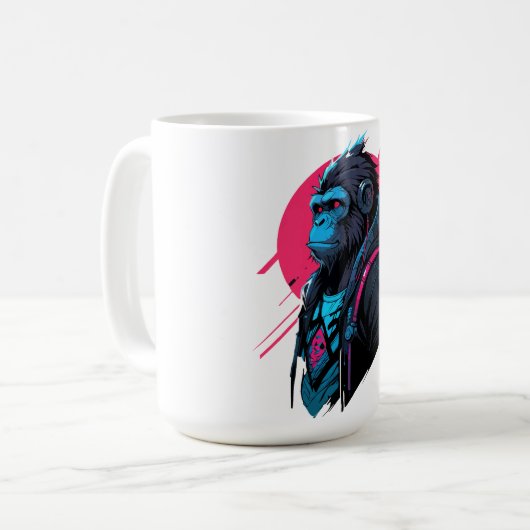 Monkey Cyberpunk Kaffeetasse (Vorderseite Links)