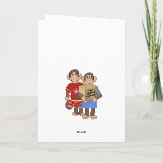Monkey Danke oder Denken Sie an Grußkarte (Rückseite)