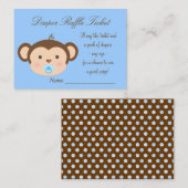 Monkey Diaper Raffelkarten Begleitkarte (Vorne/Hinten)
