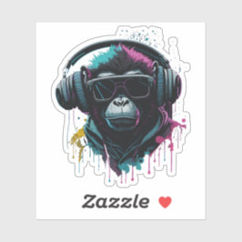 Monkey dj aufkleber