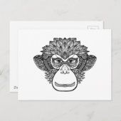 Monkey Doodle Face Postkarte (Vorne/Hinten)