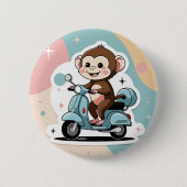 Monkey driving a scooter button (Vorderseite)