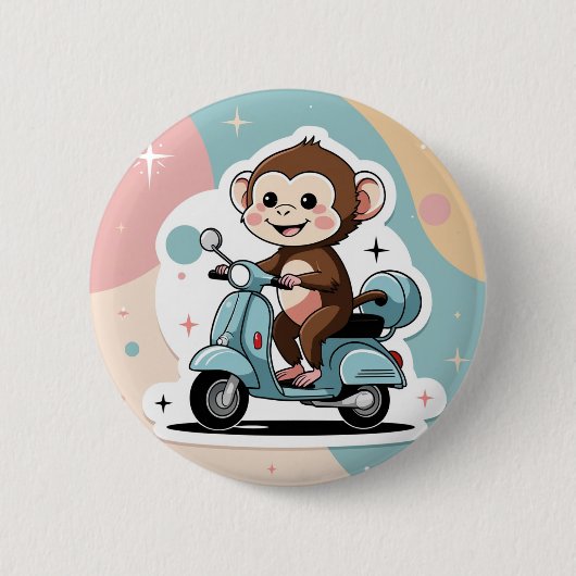 Monkey driving a scooter button (Vorderseite)
