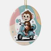Monkey driving a scooter keramik ornament (Rechts)