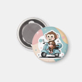 Monkey driving a scooter magnet (Vorderseite/Rückseite)