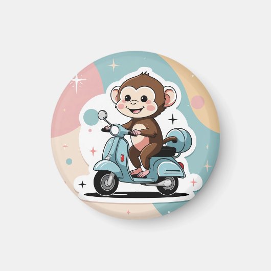 Monkey driving a scooter magnet (Vorne)