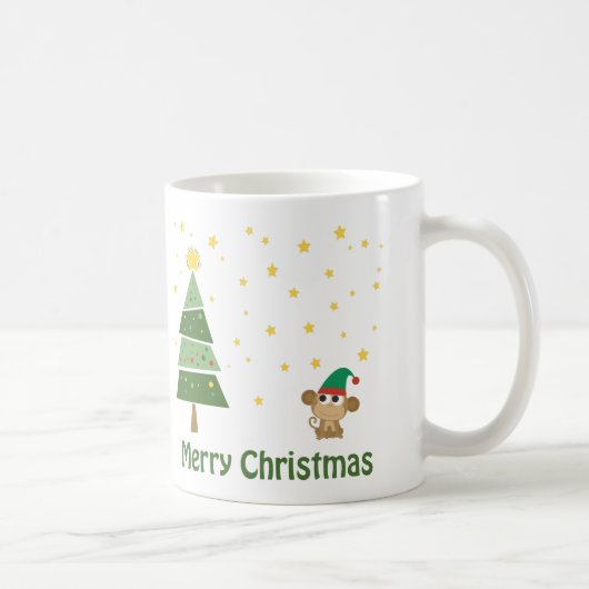 Monkey Elf Christmas Scene Kaffeetasse (Rechts)