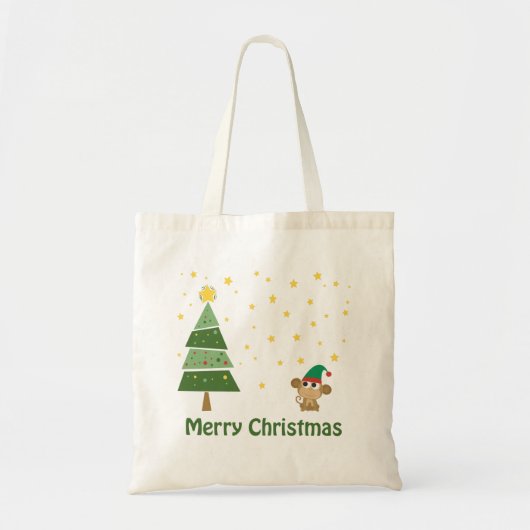Monkey Elf Christmas Scene Tragetasche (Vorne)
