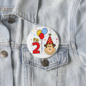 Monkey Face 2. Geburtstag Button (Beispiel)