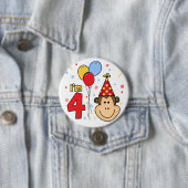 Monkey Face 4. Geburtstag Button (Beispiel)