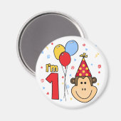 Monkey Face First Geburtstag Magnet (Vorderseite/Rückseite)