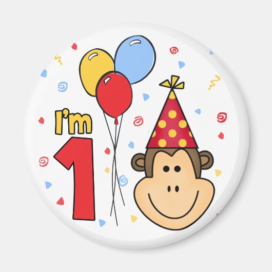 Monkey Face First Geburtstag Magnet (Vorne)