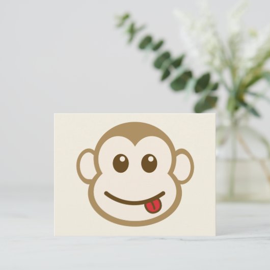 Monkey Face Vector Art Postkarte (Stehend Vorderseite)
