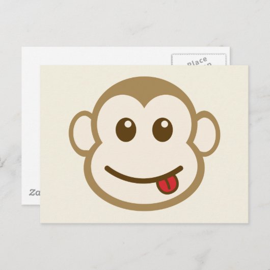 Monkey Face Vector Art Postkarte (Vorne/Hinten)