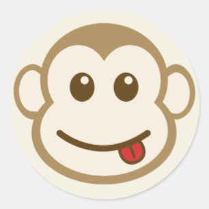 Monkey Face Vector Art Runder Aufkleber