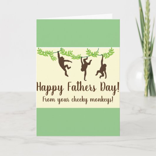 Monkey Fathers Day Card Wird Karte (Vorderseite)