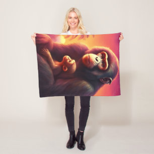 Monkey Fleece Blanket, 30"x40"