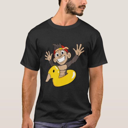 Monkey Floating Hoop Duck T-Shirt (Vorderseite)