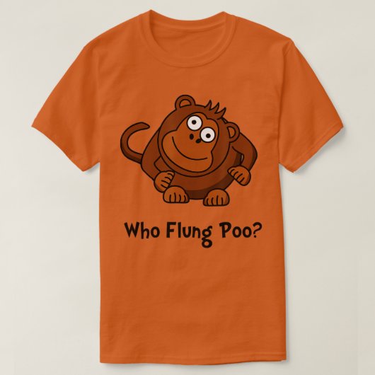 Monkey Flung Poo Funny T-Shirt (Design vorne)
