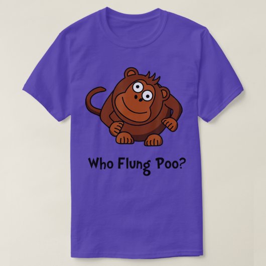 Monkey Flung Poo Funny T-Shirt (Design vorne)