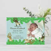 Monkey Foto Geburtserklärung Ankündigung (Stehend Vorderseite)