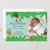 Monkey Foto Geburtserklärung Ankündigung (Vorne/Hinten)