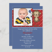 Monkey Foto Geburtstag Einladung (Vorne/Hinten)