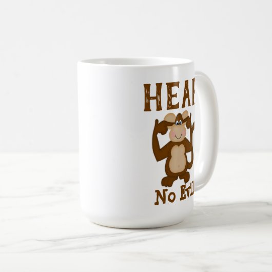 Monkey Funny Hear No Evil Kaffeetasse (VorderseiteRechts)