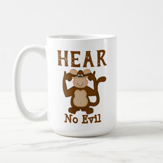 Monkey Funny Hear No Evil Kaffeetasse (Links)