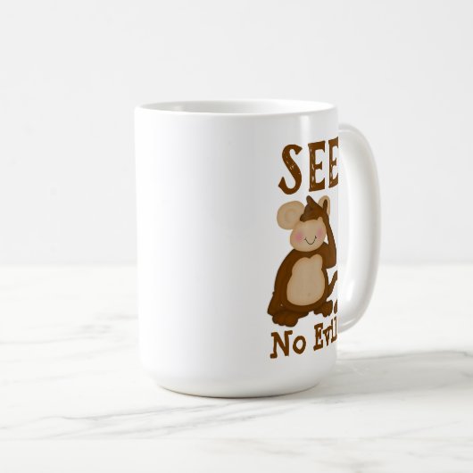 Monkey Funny See No Evil Kaffeetasse (VorderseiteRechts)
