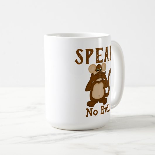 Monkey Funny Speak No Evil Kaffeetasse (VorderseiteRechts)