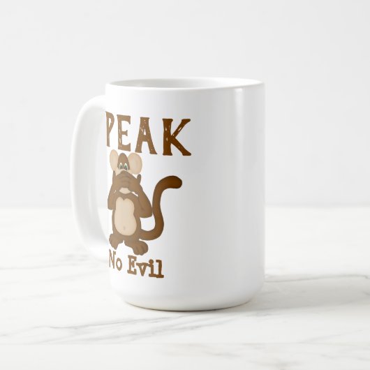 Monkey Funny Speak No Evil Kaffeetasse (Vorderseite Links)