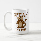 Monkey Funny Speak No Evil Kaffeetasse (Links)