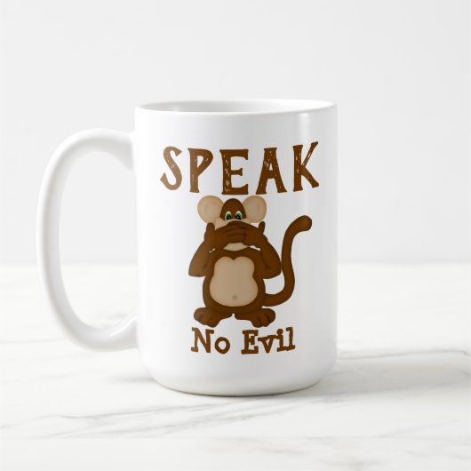 Monkey Funny Speak No Evil Kaffeetasse (Links)