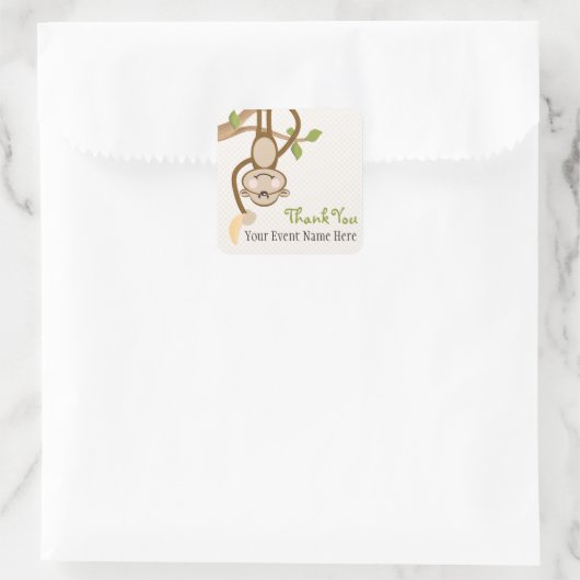 Monkey Gefälligkeitskennzeichner Quadratischer Aufkleber (Tasche)