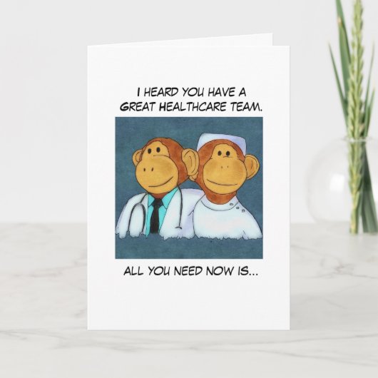 Monkey Get Well Card Karte (Vorderseite)