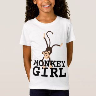 MONKEY GIRL FUNNY GIRLS KIDS T - SHIRT