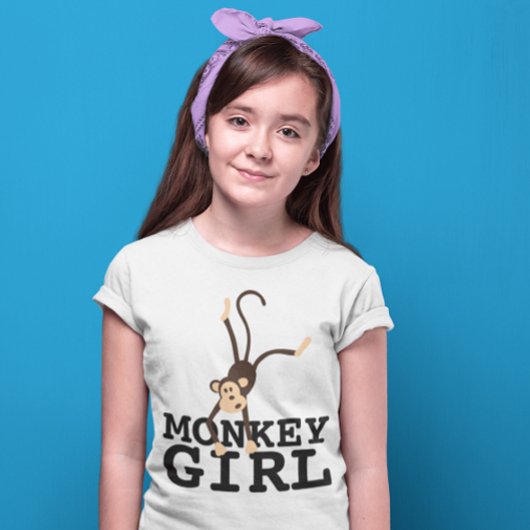 MONKEY GIRL FUNNY GIRLS KIDS T - SHIRT