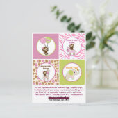 MONKEY Girl Jungle Baby Dusche Cupcake Topper JJ Postkarte (Stehend Vorderseite)