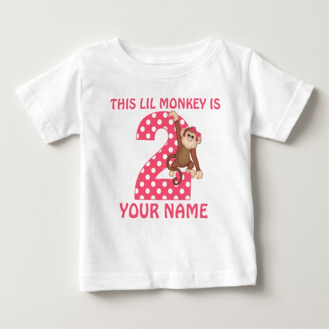 Monkey Girl Personalisierter T - Shirt (Vorderseite)