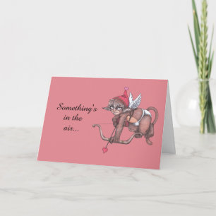 Monkey Gnome Cupid Valentine Grußkarte Feiertagskarte
