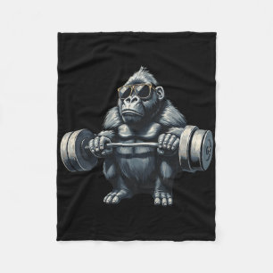 Monkey Gorilla Bodybuilding Muscles Fitness Gym Fleecedecke