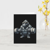 Monkey Gorilla Bodybuilding Muscles Fitness Gym Karte (Gelbe Blume)