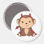 Monkey Halloween Niedlicher Teufel Kinder Hexen Ko Magnet (Vorderseite/Rückseite)