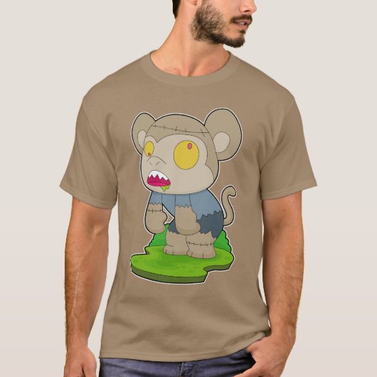 Monkey Halloween Zombie T-Shirt (Vorderseite)