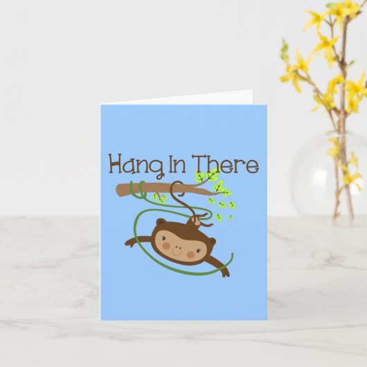 Monkey Hang in There Karte (Gelbe Blume)