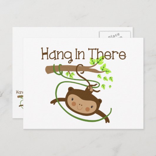 Monkey Hang in There Postkarte (Vorne/Hinten)