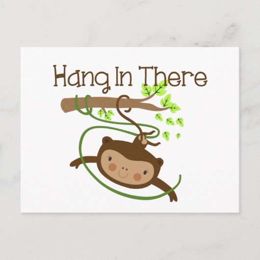 Monkey Hang in There Postkarte (Vorderseite)