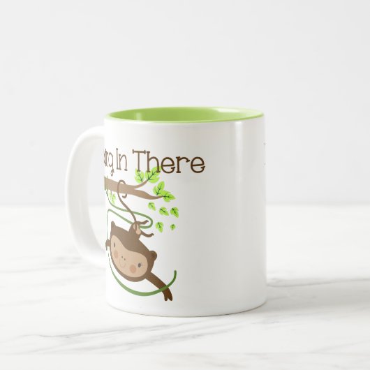 Monkey Hang in There Zweifarbige Tasse (Vorderseite Links)